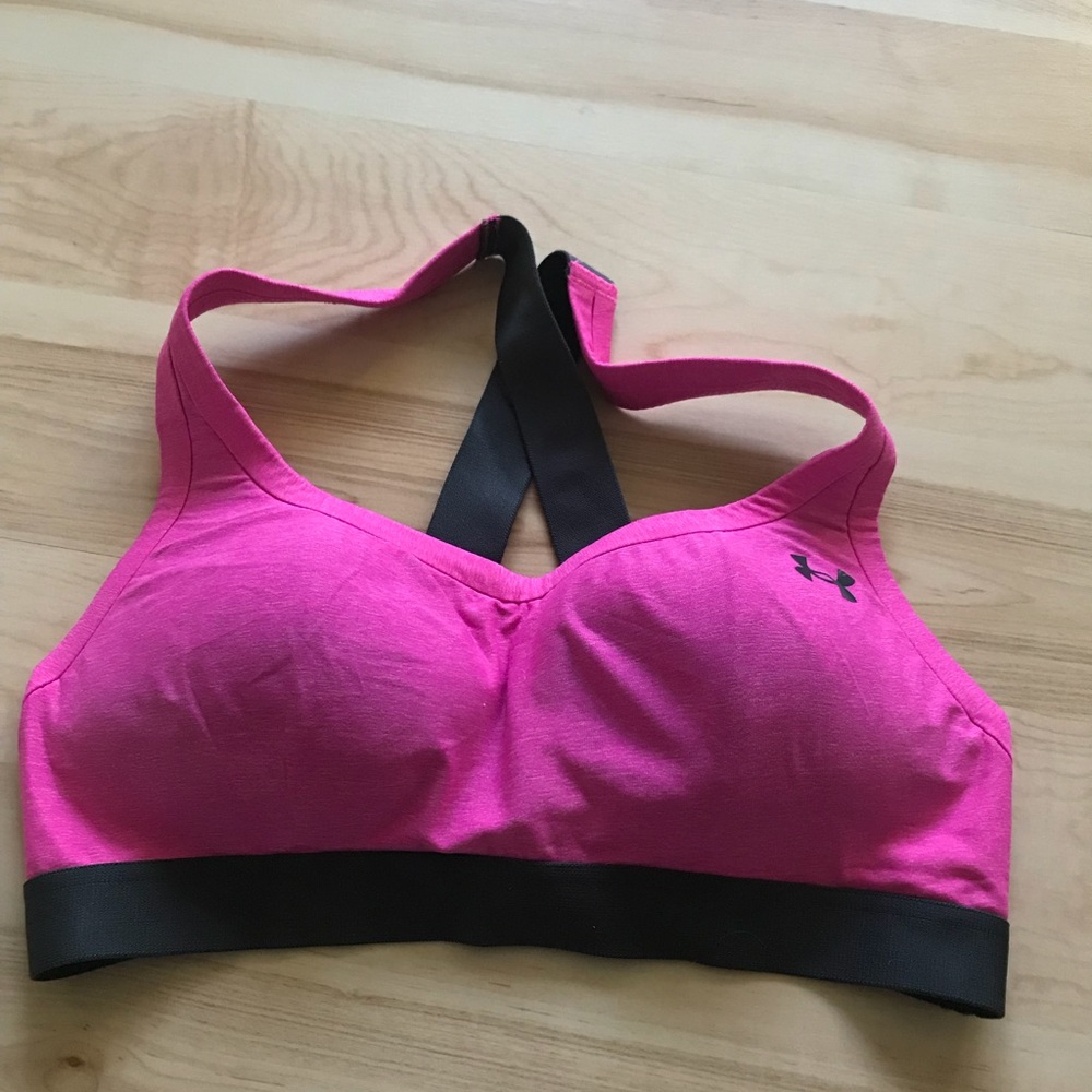 UA hot pink sports bra 34B